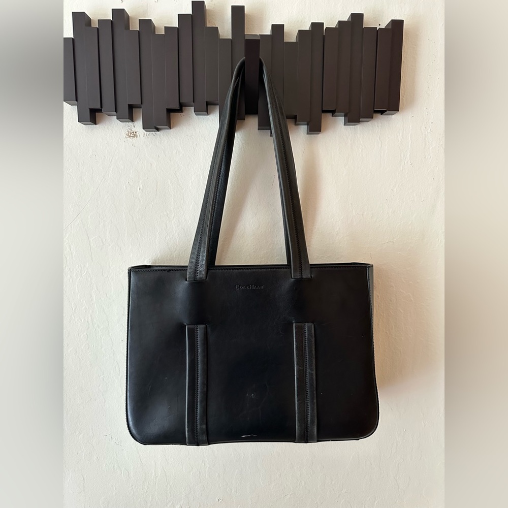Vintage Cole Haan black leather tote